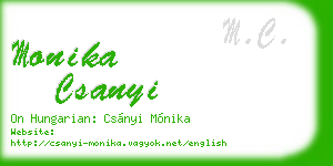 monika csanyi business card