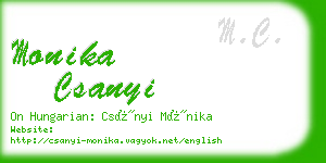 monika csanyi business card